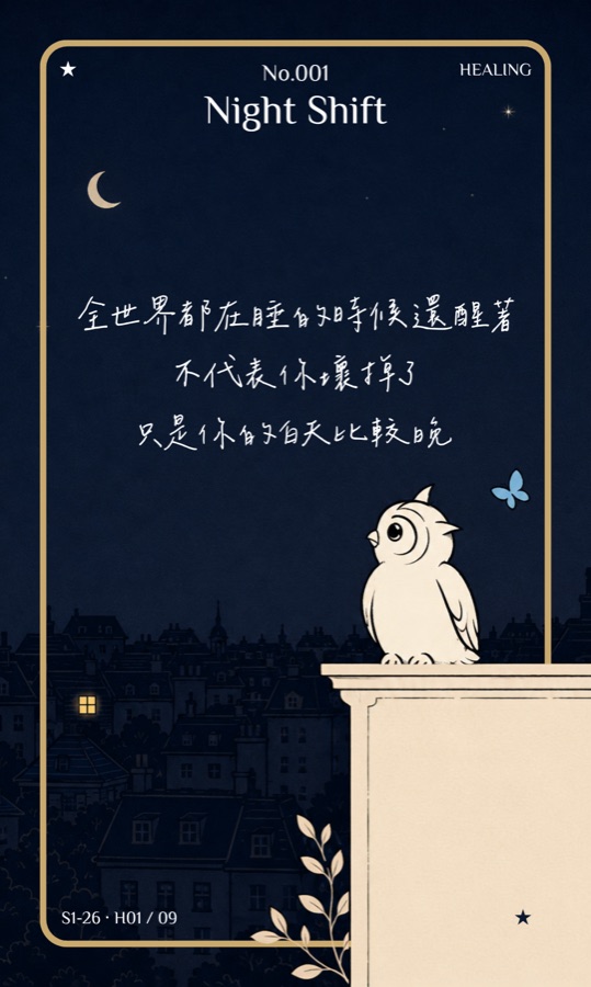 Halo 生活小語收藏卡 No.001 Night Shift